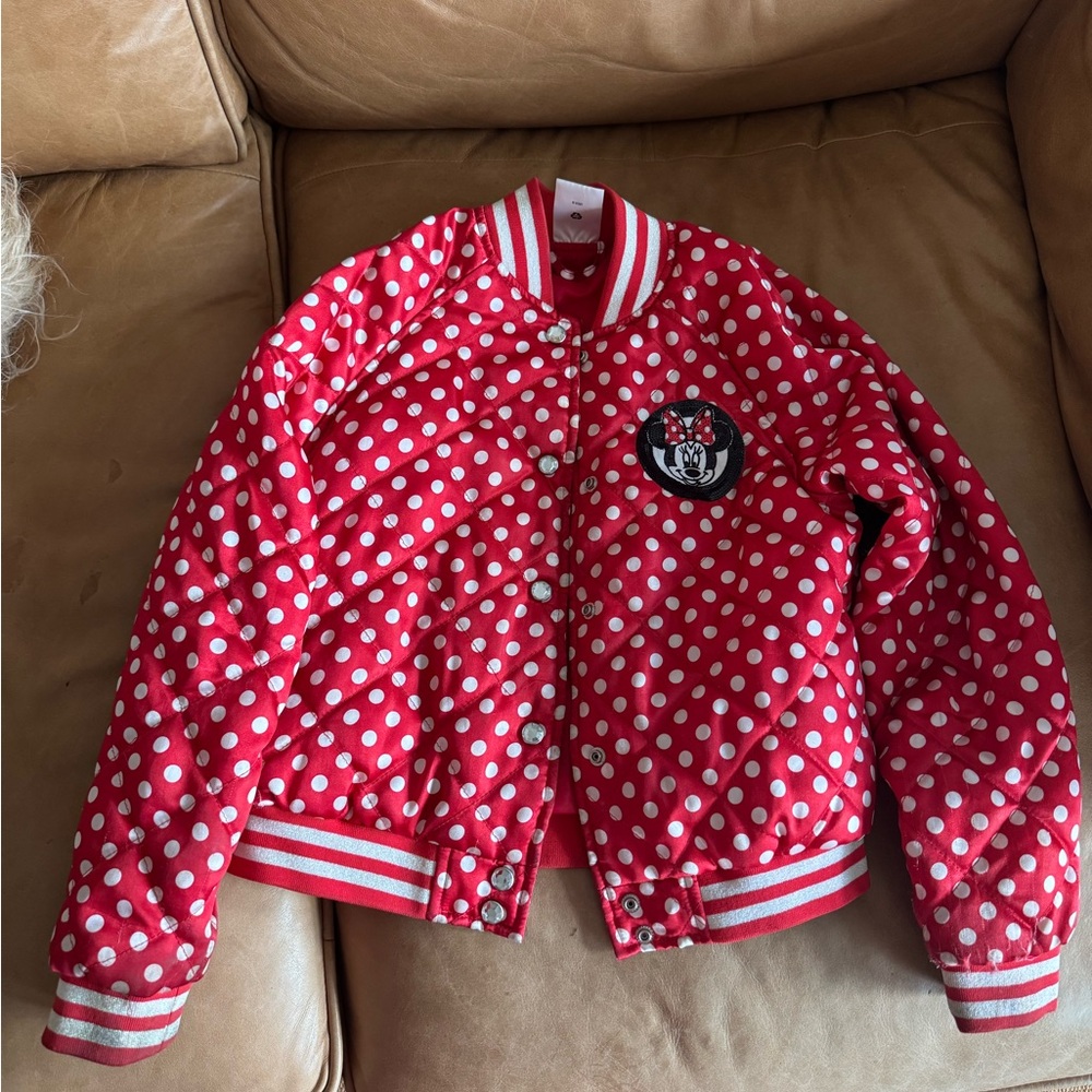 Disney Minnie Mousr Red and White Polka Dot Kids Jacket